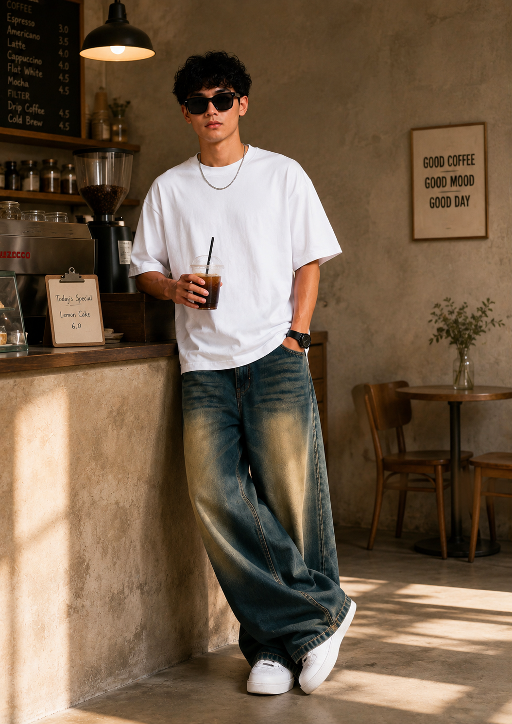 Blue Washed Wide Leg Baggy Fit Denim Jeans for Men | Premium Streetwear Jeans