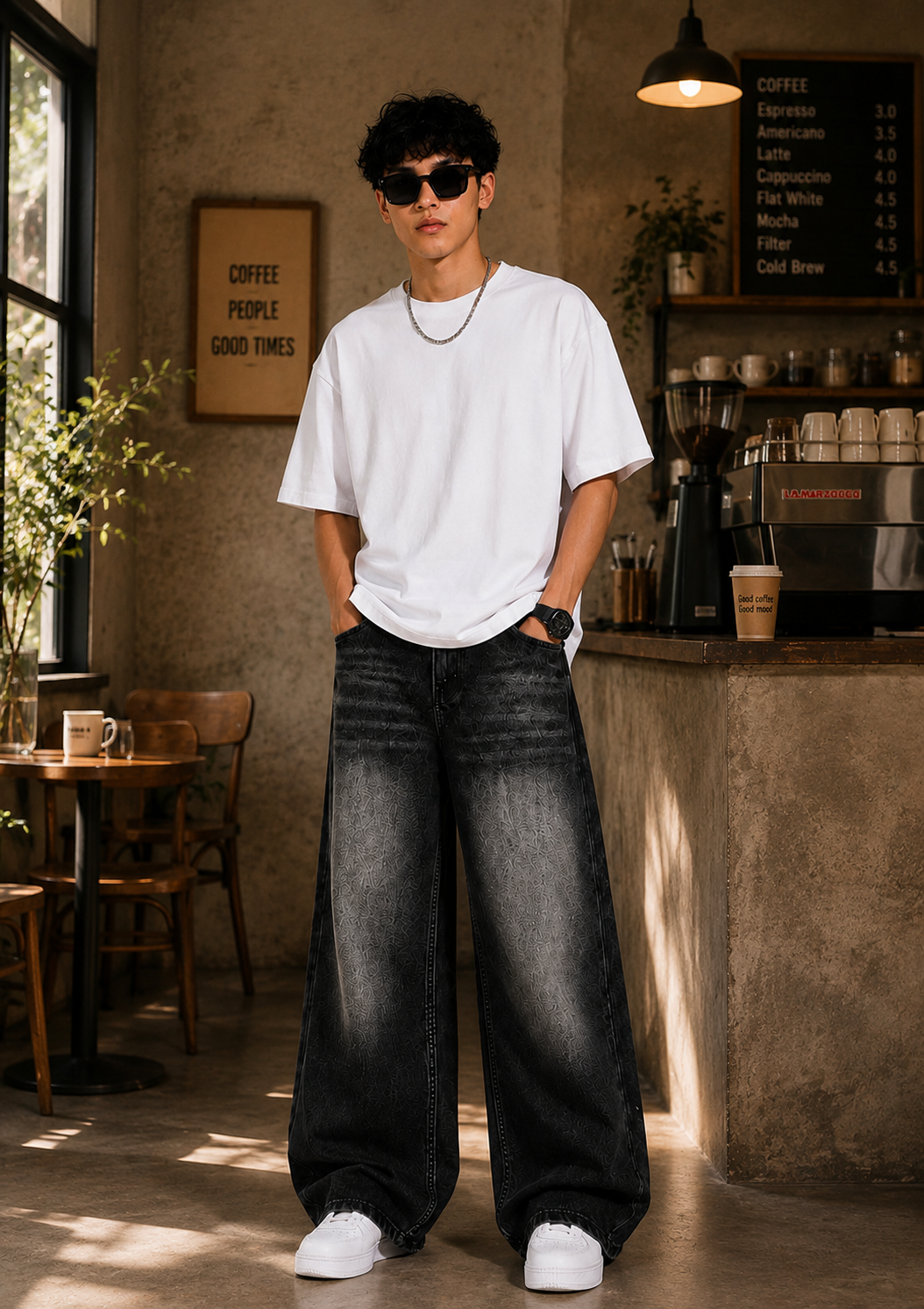 Men’s Black Wide Leg Baggy Jeans | Relaxed Fit Denim | Streetwear Fashion