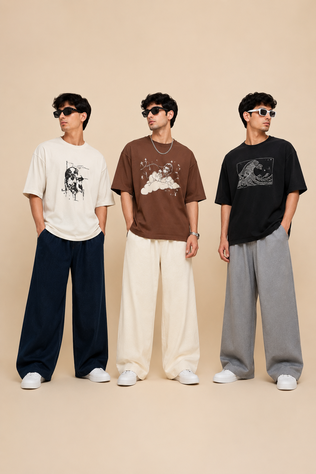 Drop shoulder tee-shirts