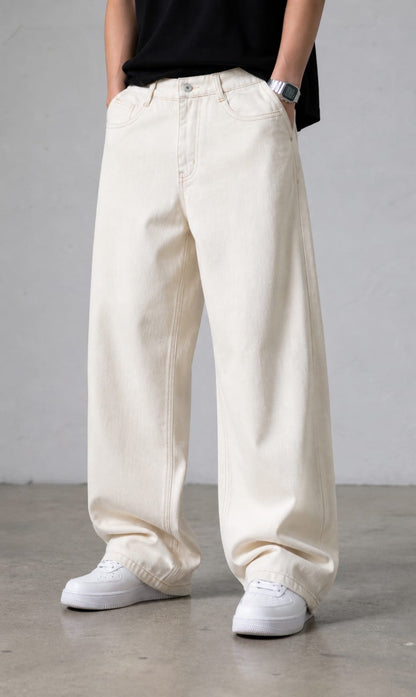 WHITE WIDE LEG BAGGY