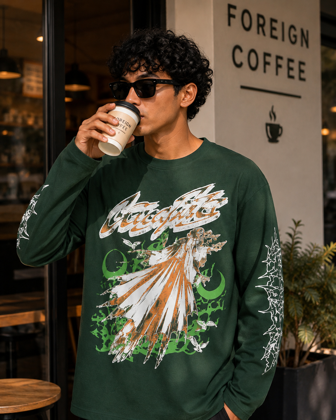 Vintage Angel Graphic Heavy Waffle Fit T-Shirt – Premium Streetwear