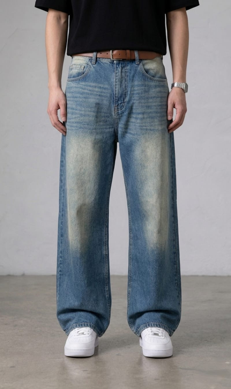 DOUBLE SHADED BLUE WIDE LEG