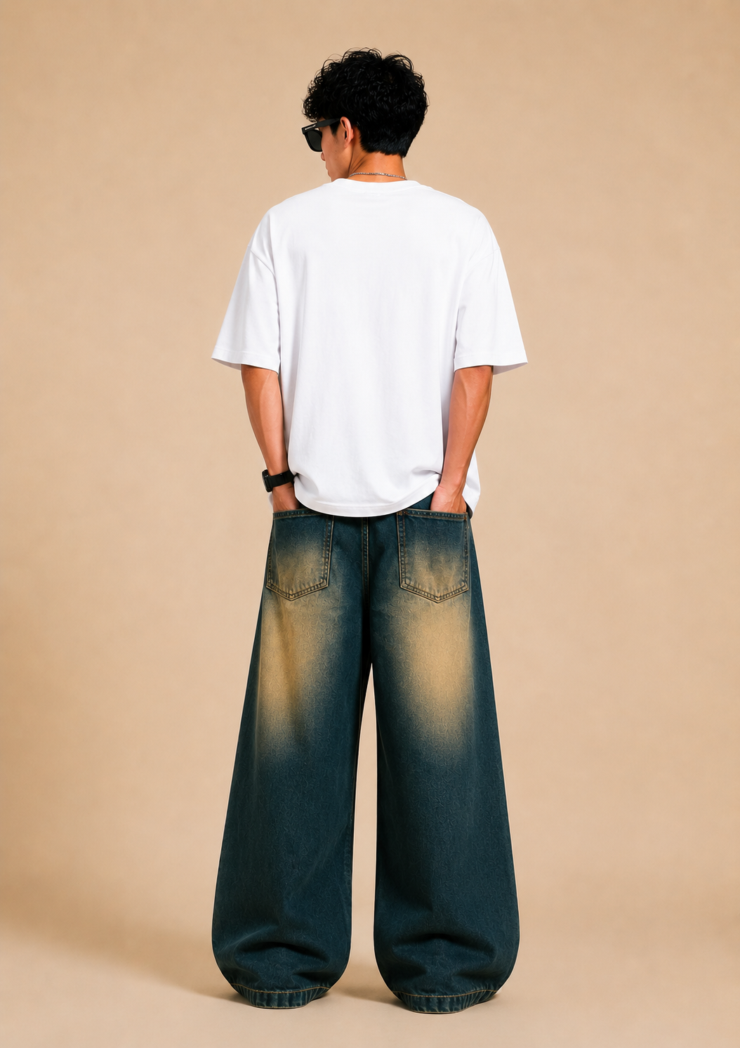 Blue Washed Wide Leg Baggy Fit Denim Jeans for Men | Premium Streetwear Jeans