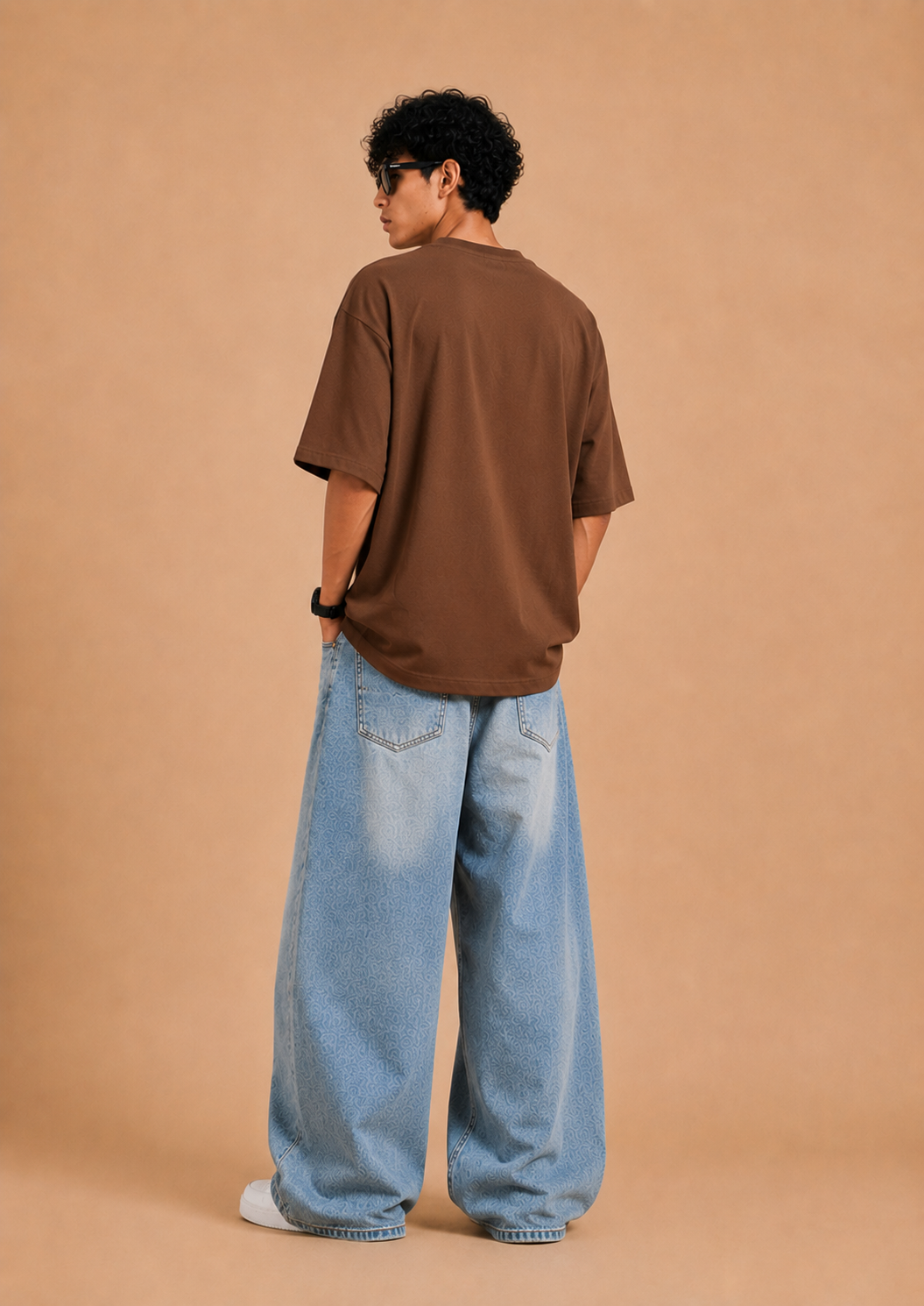 Classic Brown Oversized Drop Shoulder T-Shirt – Premium Cotton Lycra Loose Fit