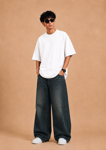 Light shade dark blue Urban Flow wide leg Jeans